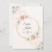 水彩熱帯花結婚式招待状 招待状 (正面)