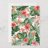 水彩熱帯花緑の卒業式 招待状 (裏面)