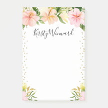 水彩熱帯花金ゴールド紙吹雪