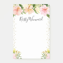 水彩熱帯花金ゴールド紙吹雪 ポストイット