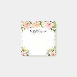 水彩熱帯花金ゴールド紙吹雪 ポストイット