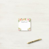 水彩熱帯花金ゴールド紙吹雪 ポストイット (デスク上)