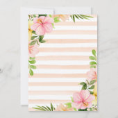 水彩熱帯花金ゴールド結婚枠 招待状 (裏面)