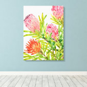 水彩熱帯花 キャンバスプリント (インサイチュ (ウッドフロア))
