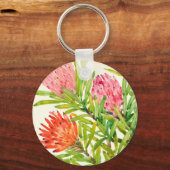 水彩熱帯花 キーホルダー (正面)