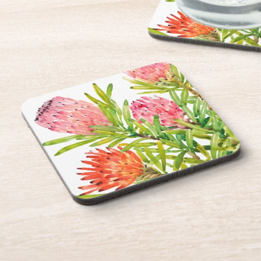 水彩熱帯花 コースター (左側)