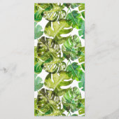 水彩熱帯葉のメ結婚ニュー メニュー (裏面)