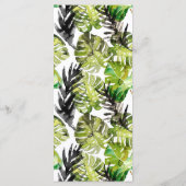 水彩熱帯葉のメ結婚ニュー メニュー (裏面)