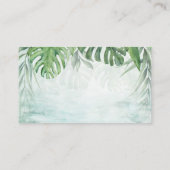水彩熱帯葉ズ結婚ウェブサイト エンクロージャーカード (裏面)
