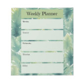 水彩熱帯葉パターンウィークリープランナー ノートパッド (正面)