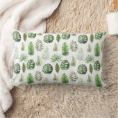 水彩熱帯葉パターン ランバークッション (ブランケット)