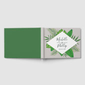 水彩熱帯葉ビーチ結婚式 ゲストブック (全面)