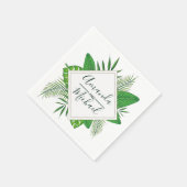 水彩熱帯葉ビーチ結婚式 スタンダードカクテルナプキン (角)