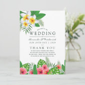 水彩熱帯葉ビーチ結婚式 プログラム (スタンド正面)