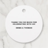 水彩熱帯葉リースカップルのシャワー フェイバータグ (裏面)