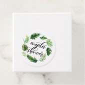 水彩熱帯葉リースカップルのシャワー フェイバータグ (インサイチュ)