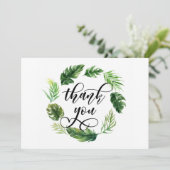 水彩熱帯葉リースサンキューカード サンキューカード (スタンド正面)