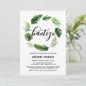 水彩熱帯葉リースバウティゾ 招待状 (スタンド正面)