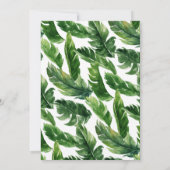 水彩熱帯葉リースベビー賛美ズ 招待状 (裏面)