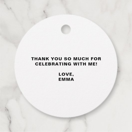 水彩熱帯葉リース誕生日ルアウ（ハワイ式宴会） フェイバータグ (裏面)