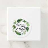 水彩熱帯葉リース誕生日ルアウ（ハワイ式宴会） フェイバータグ (インサイチュ)