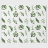 水彩熱帯葉包装紙 ラッピングペーパー (フラット)
