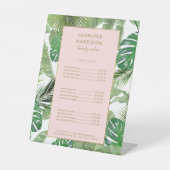 水彩熱帯葉型台座サイン 台座サイン (正面)