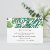 水彩熱帯葉披露宴カード エンクロージャーカード (スタンド正面)