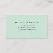 水彩熱帯葉抽象芸術シェイプ 名刺 (裏面)