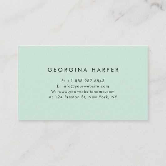 水彩熱帯葉抽象芸術シェイプ 名刺 (裏面)