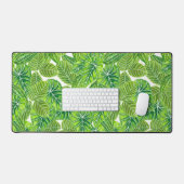 水彩熱帯葉模様デザイン デスクマット (キーボード&マウス)