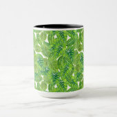 水彩熱帯葉模様デザイン マグカップ (中央)