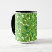 水彩熱帯葉模様デザイン マグカップ (正面左)