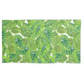 水彩熱帯葉模様デザイン 枕カバー (正面左)