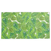 水彩熱帯葉模様デザイン 枕カバー (正面右)