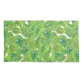 水彩熱帯葉模様デザイン 枕カバー (裏面-左)