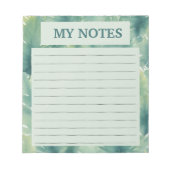 水彩熱帯葉模様 ノートパッド (正面)