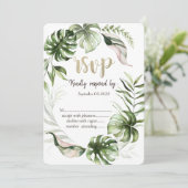 水彩熱帯葉樹林RSVP 招待状 (スタンド正面)