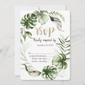 水彩熱帯葉樹林RSVP 招待状 (正面)