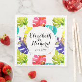 水彩熱帯葉産結婚物モノグラム (インサイチュ)