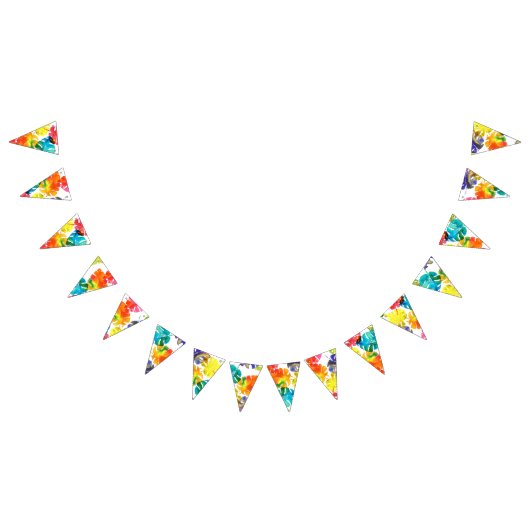 水彩熱帯葉産結婚物モノグラム バンティングフラッグ (全)