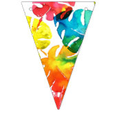 水彩熱帯葉産結婚物モノグラム バンティングフラッグ (第3の旗)