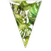 水彩熱帯葉産結婚物モノグラム バンティングフラッグ (第1の旗)