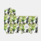 水彩熱帯葉産結婚物モノグラム フェイバーボックス (折り畳みなし)