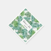 水彩熱帯葉産結婚紙ナプキン スタンダードカクテルナプキン (角)