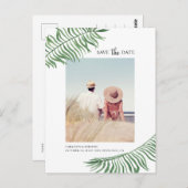 水彩熱帯葉産。エキゾチック保存日付 ポストカード (正面/裏面)