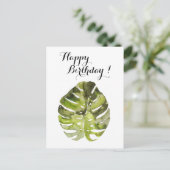 水彩熱帯葉絵画病 ポストカード (スタンド正面)