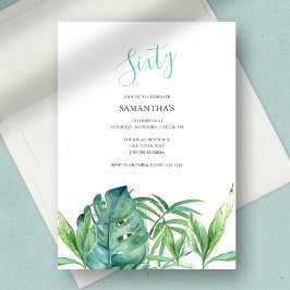 水彩熱帯葉60誕生日