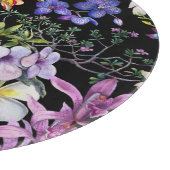 水彩熱帯葉:シームレスパターン カッティングボード (角)