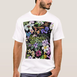 水彩熱帯葉:シームレスパターン Tシャツ